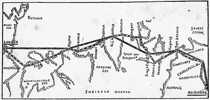 Uiver route London-Melbourne